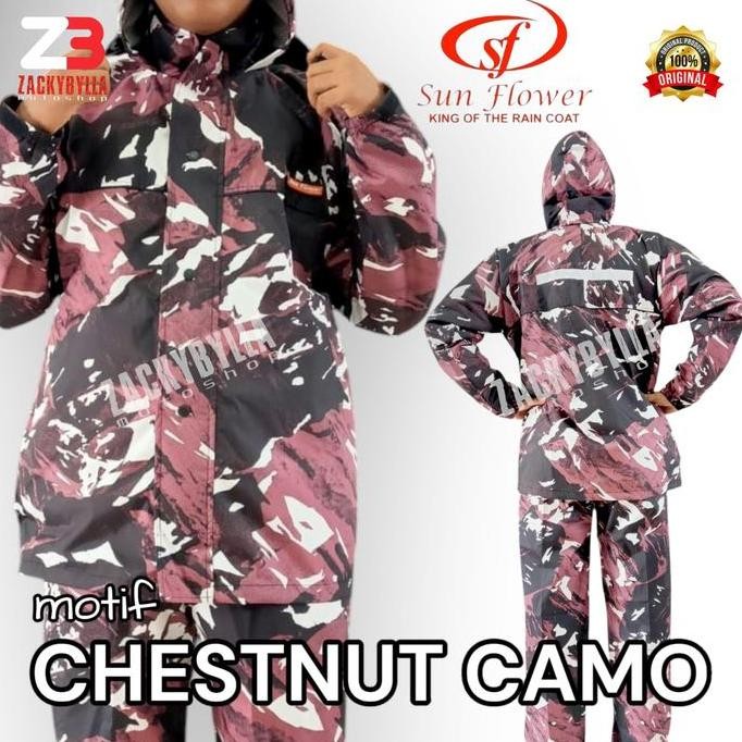 Jas Hujan Sunflower Motif Original Setelan Jaket Dan Celana Waterproof
