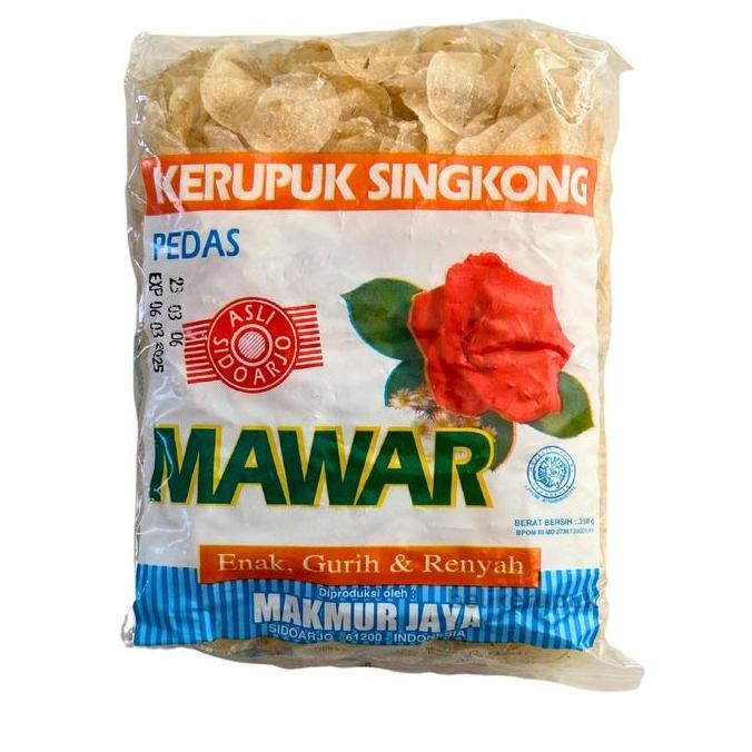 

Kerupuk Singkong Pedas / Ceriping Pedas Cap Mawar 250G Cemilan Makanan Food Snack Keripik