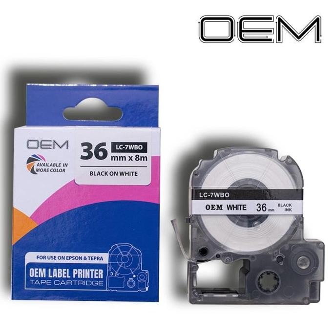 

Epson Label Tape Labelworks Printer Catridge Pita Refill 36Mm White New Stok