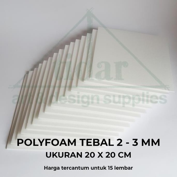 

new !!! Polyfoam 2 s/d 3 mm Ukuran 20 x 20 cm - Poly Foam / Gabus Putih