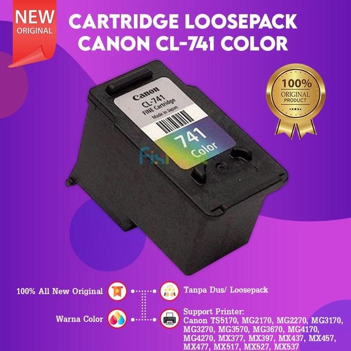 Cartridge Tinta Canon Cl741 Cl 741 Printer Mg4270 Mx377 Mx397 Mx437 New Stok