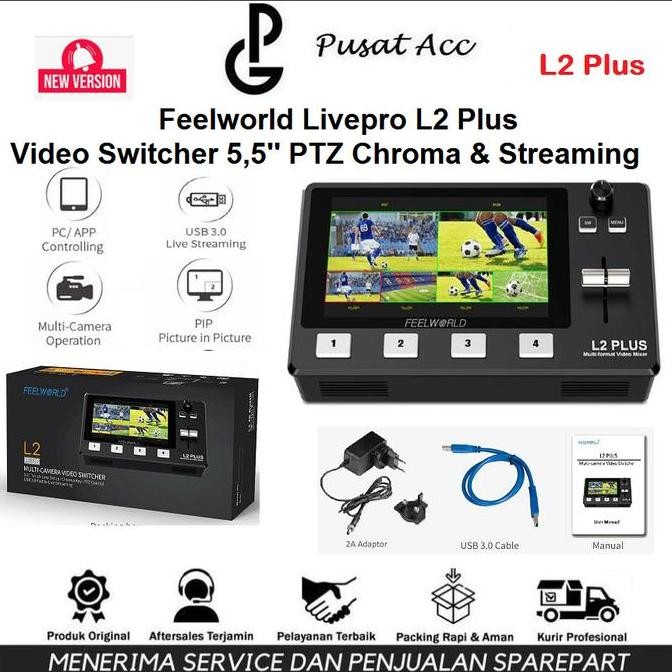 NEW Feelworld Livepro L2 Plus Video Switcher 5.5" PTZ Chroma & Streaming
