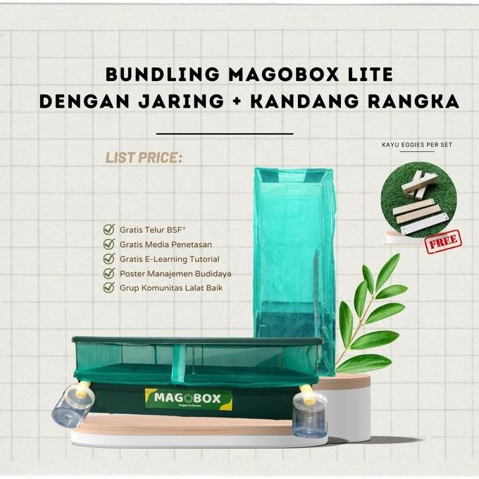 Bundling Magobox Lite dan Kandang BSF Rangka Paket Lengkap Budidaya Ma