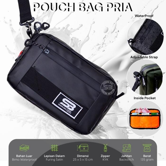 TS Clutch Bag Hand Bag 3 in 1 Pouch Tas Selempang Pria Wanita Noris Waterproof  Original By SecondBa