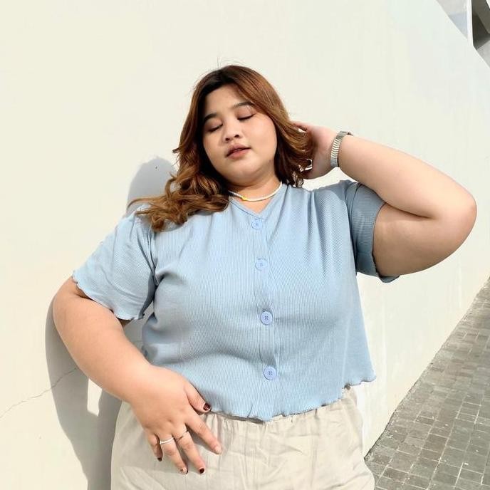 Angela Crop Shirt/ baju crop jumbo/baju crop big size/crop top jumbo/croptop jumbo/crop top big size