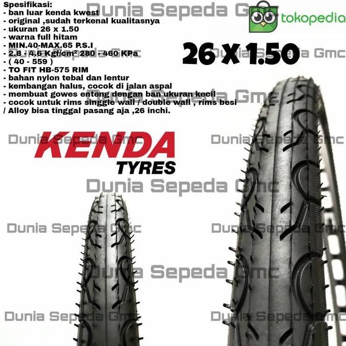 Ready ban luar 26 x 1.50 1.5 1 5 1 50 kenda halus sepeda mtb mini gravel 26 NEW