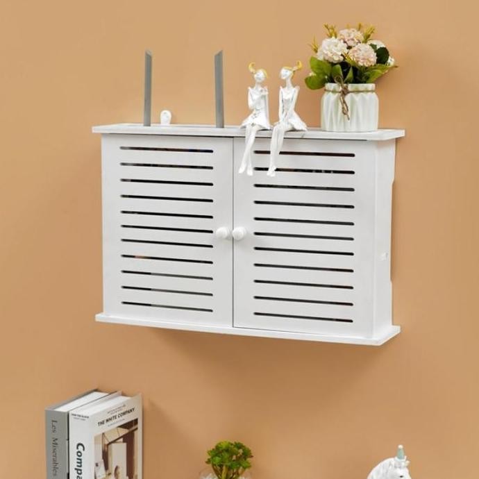 Rak Router Wifi Storage Box Tempat Stop Kontak Penutup Panel Listrik