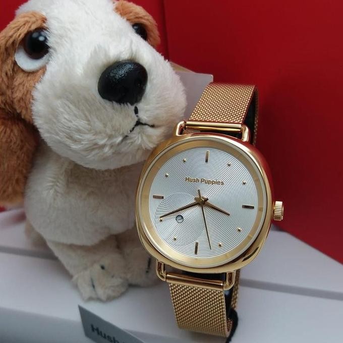 JAM TANGAN WANITA HUSH PUPPIES HP.3873L.9507 GOLD SILVER ORIGINAL