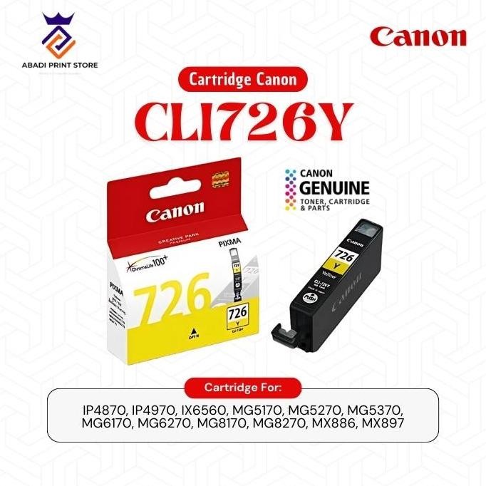 Catridge Canon Cli 726 Yellow Original Datascrip New Stok