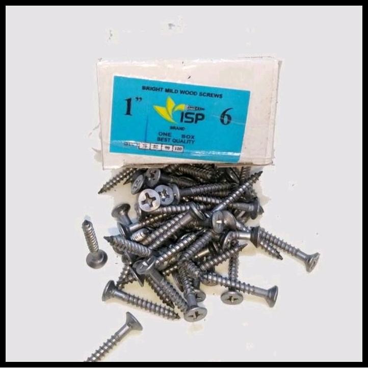 DISKON SEKRUP KAYU 1 KOTAK UKURAN 1" SEKRUP 1 INCH SEKERUP 1INCH SKRUP 1 INCH SEKRUP 2.5CM SEKRUP OB