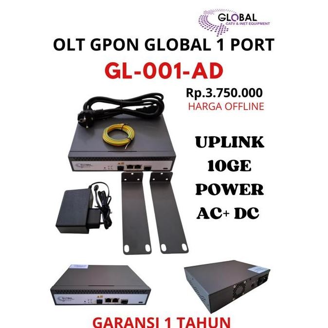 baru olt gpon global 1 port 10ge sfp power ac dc 12v - card pc komputer