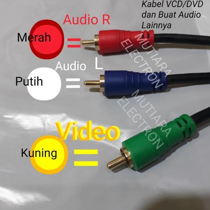 Set Top Box Kabel 3Rca To 3Rca Gold Audio Video Rgb 1,5M Tv Dvd Dll Promo