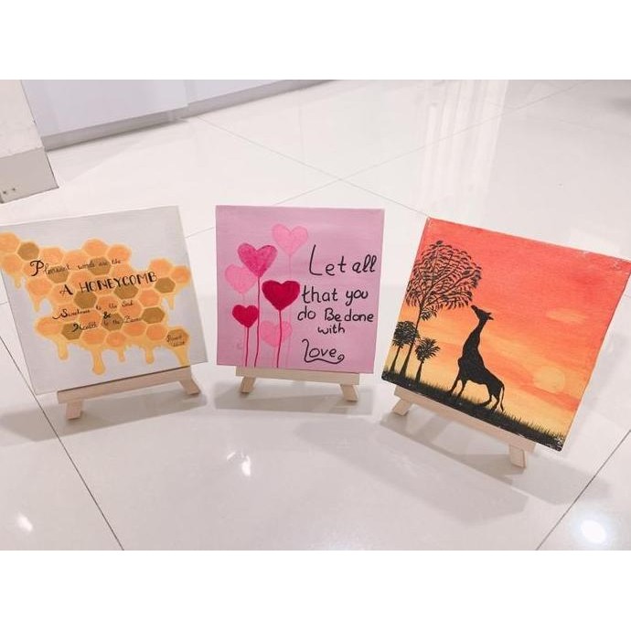 

New - Go - Wooden Easel Stand Tripod Kanvas Phoyo Lukisan Uk 25X15Cm Art Diy Craf