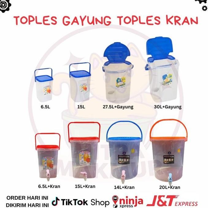 Tersedia Toples Gayung Kran Air Sirup / Toples Es Kelapa Kran Plastik