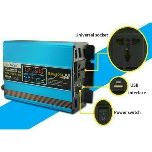 Suoer Power Inverter 1000 Watt Solar Controller Charger Solar Panel Original Dan Terpercaya