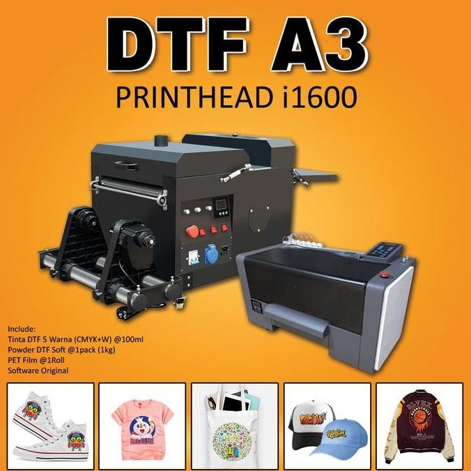 PAKET MESIN SABLON KAOS / PRINTER SABLON DTF UKURAN A3 / 30 CM BUILD UP PABRIK (INCLUDE PETI KAYU) O