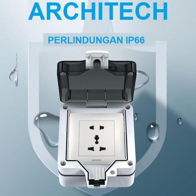 tersedia pelindung saklar listrik tertutup waterproof architech a60-p03 tutupan saklar anti air
