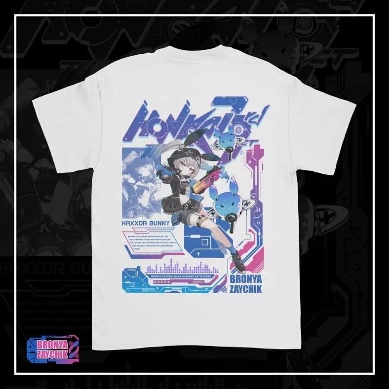 Promo Kaos Game Honkai Impact Bronya Zhaychik Haxxor Bunny Kaos Anime Kaos Kata Kaos Pria
