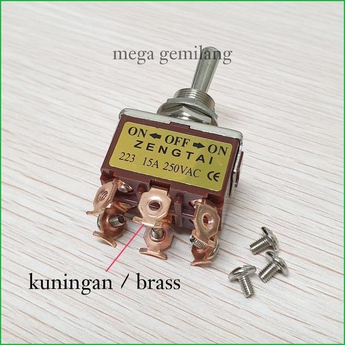 tersedia saklar toggle switch momentary 6p (on)-off-(on) tombol on off
