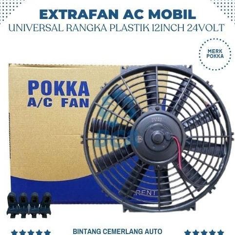 baru extra fan mobil 12 inch 24v kipas radiator ac mobil truk bus ekstra fan baco