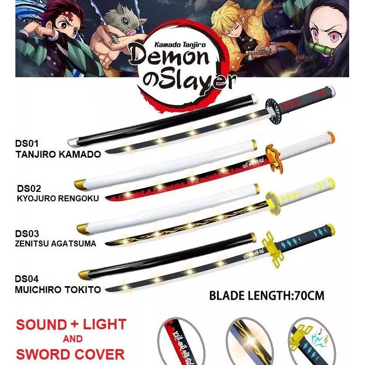MAINAN KATANA PLASTIK DEMON SLAYER & ONE PIECE | PEDANG COSPLAY ANAK ASLI