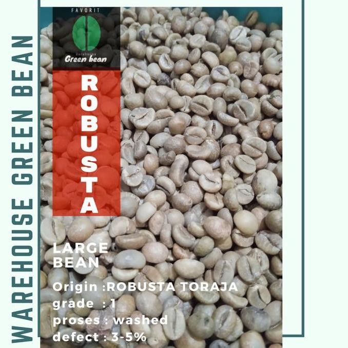 

READY GREEN BEAN KOPI ROBUSTA TORAJA 1KG | BIJI KOPI MENTAH WASHED GRADE