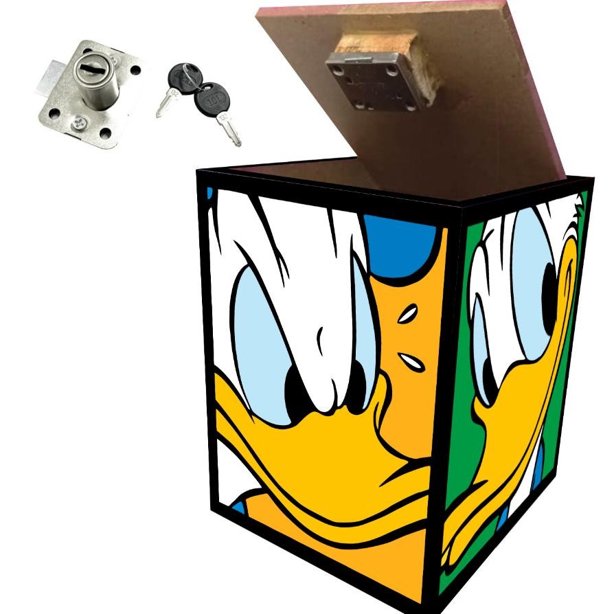 Celengan Kotak Gambar Kartun Gembok Kunci Size Jumbo