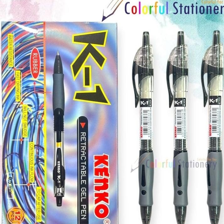 

Pulpen Ballpoint Gel Pen Kenko K1 12 Pcs
