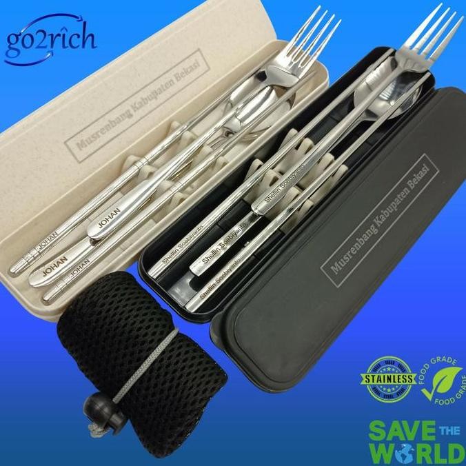 Diskon Laser Grafir Custom Alat Makan Tumbler Stainless Sendok Nama Logo