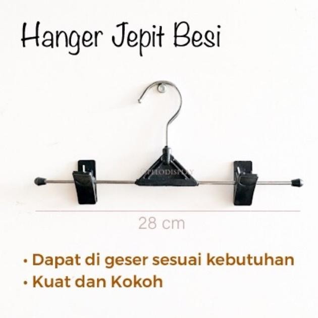 Hanger jepit besi kawat 3 mm segitiga hitam
