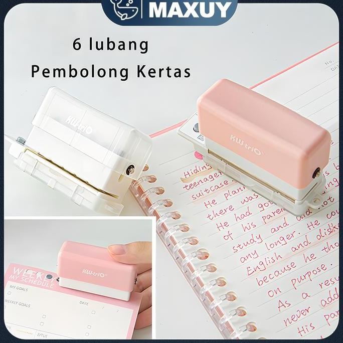

pembolong kertas mini a4 a5 b5 6 lubang pembolong motif binder planner berkualitas