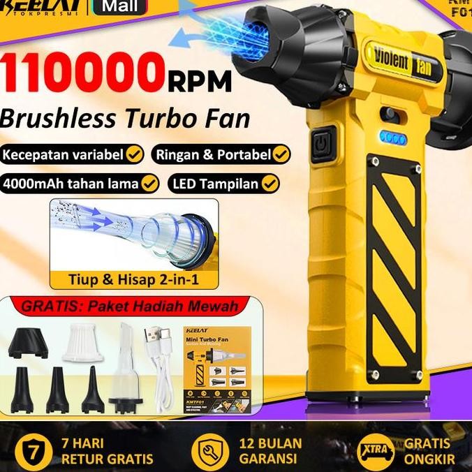 kipas angin turbo mini keelat brushless genggam portable jet fan kencang terlaris
