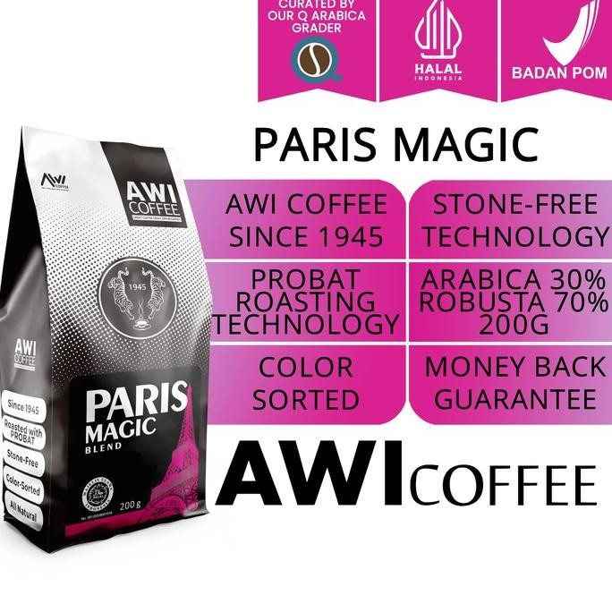 

READY AWI PARIS MAGIC BLEND 200G | KOPI ARABIKA ROBUSTA BLEND ESPRESSO MANUAL BREW