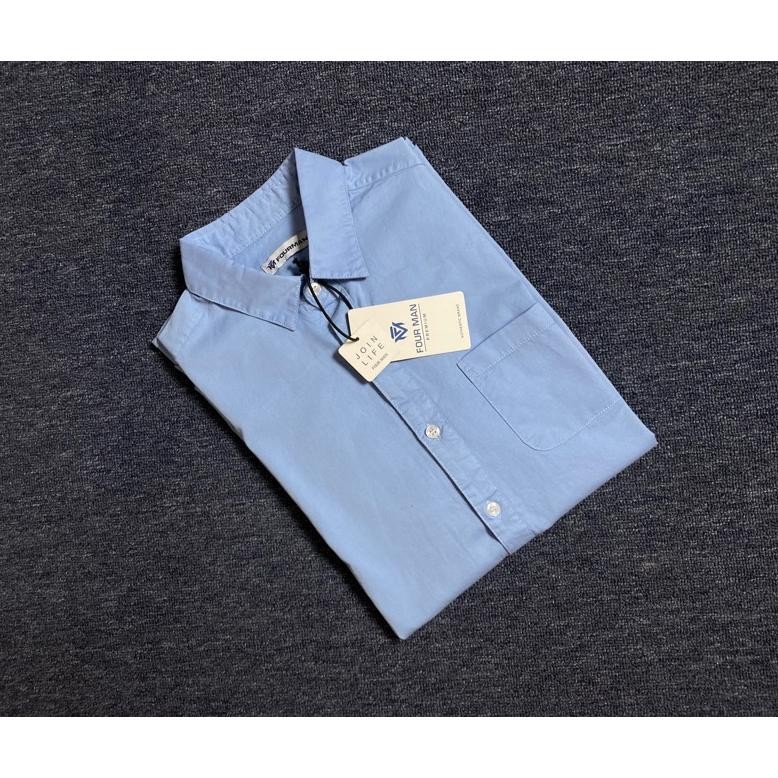 Terbaik FOURMAN | Kemeja Pendek Putih | Kemeja Pendek Kerah | Kemeja pendek Pria | Bahan Katun swidi