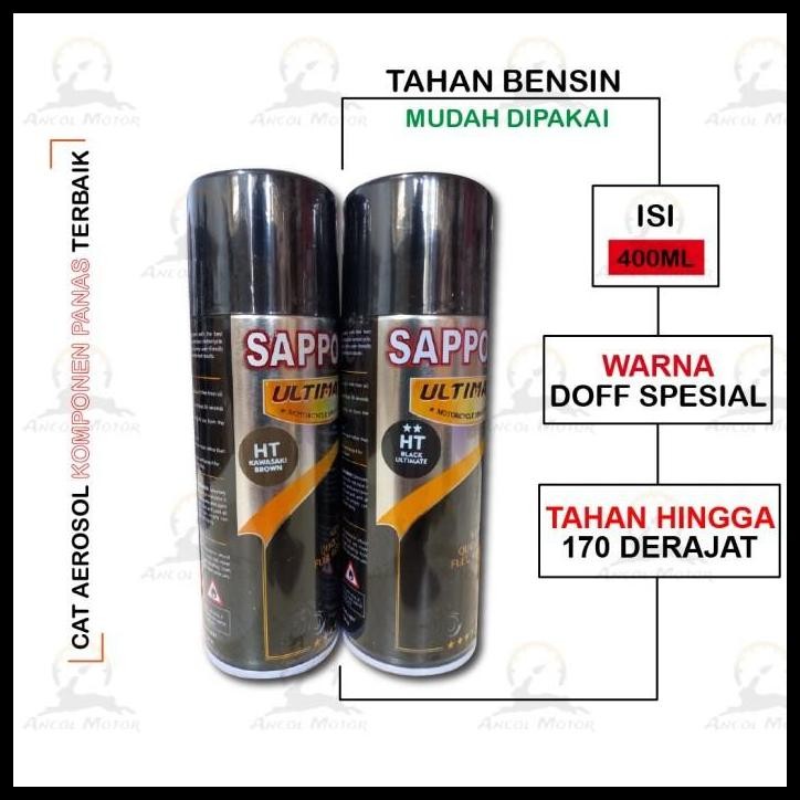 DISKON SAPPORO ULTIMATE HI-TEMP TAHAN PANAS API CAT SEMPROT KAWASAKI BROWN 