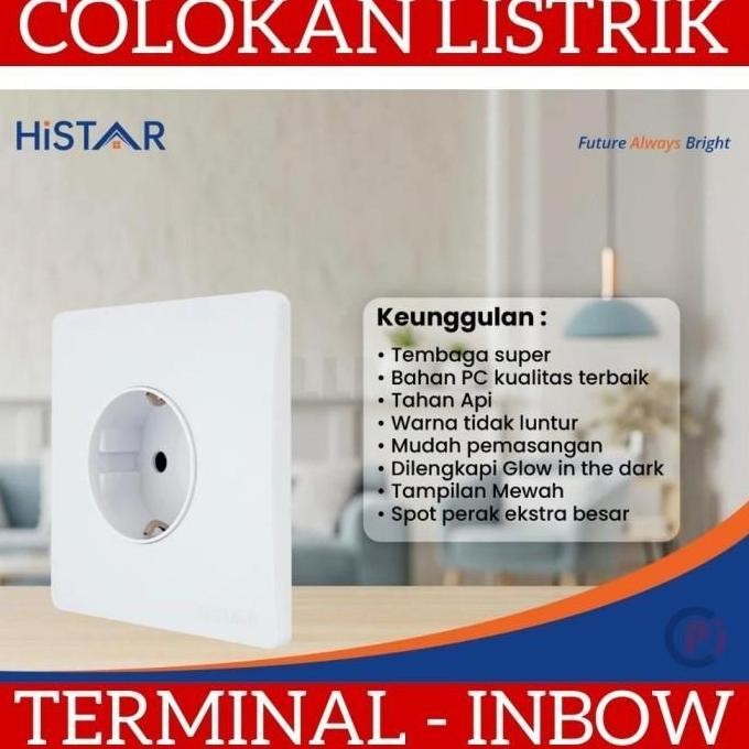 Histar Gdx101W Terminal Colokan Listrik 1 Lubang Inbow Tanam Modern
