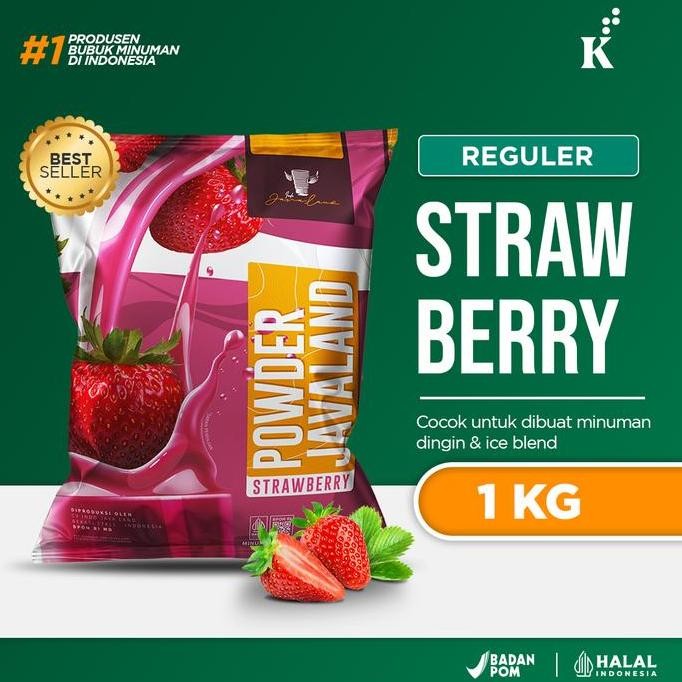 

Original Javaland Bubuk Minuman Strawberry 1kg - Powder Drink Cocok Ice Blend Halal