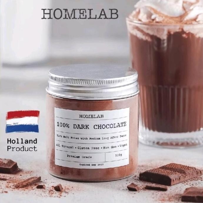 

Original HOMELAB Dark Chocolate Powder Jar 100gr - Bubuk Cokelat Premium Minuman