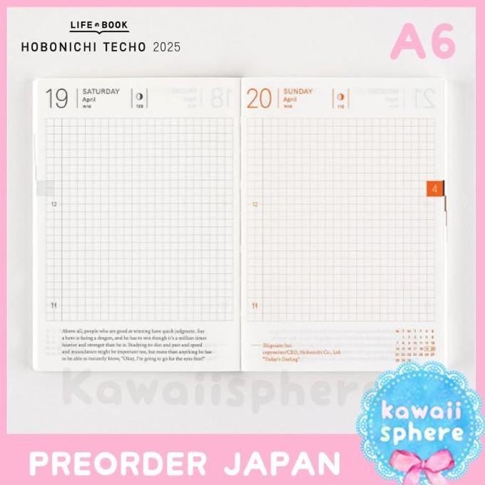 

Hobonichi Techo 2025 A6 English Planner | Hobonichi 2025 | Ready Stock Handcarry Jepang