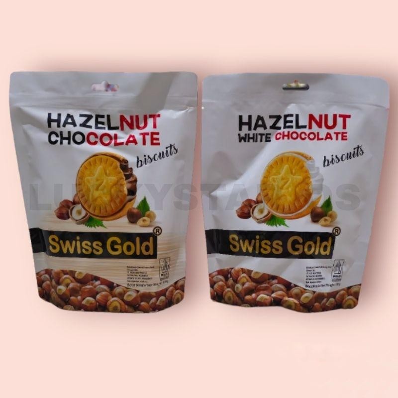 

READY STOCK SWISS GOLD BISCUIT HAZELNUT CHOCOLATE / HAZELNUT WHITE CHOCOLATE 100GR ORI!