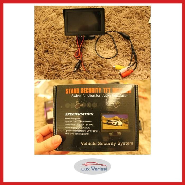 Tft Monitor 4.3 Inch + Kamera Parkir Mundur Mobil Kit Rear View Mini Portable Original Dan Terpercay