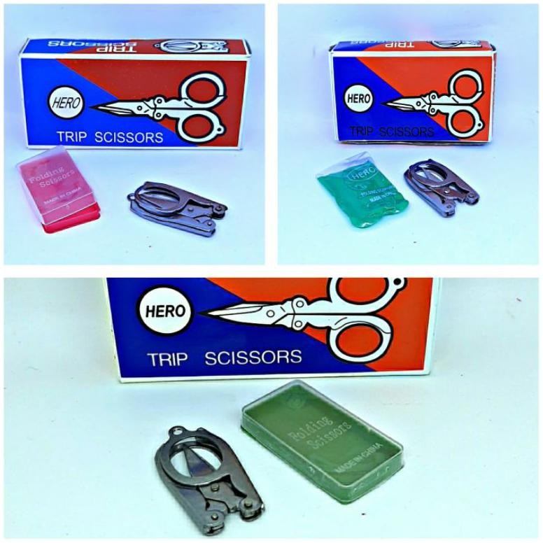 

12pcs GUNTING LIPAT BESI HERO TRIP SCISSORS GROSIR RB3