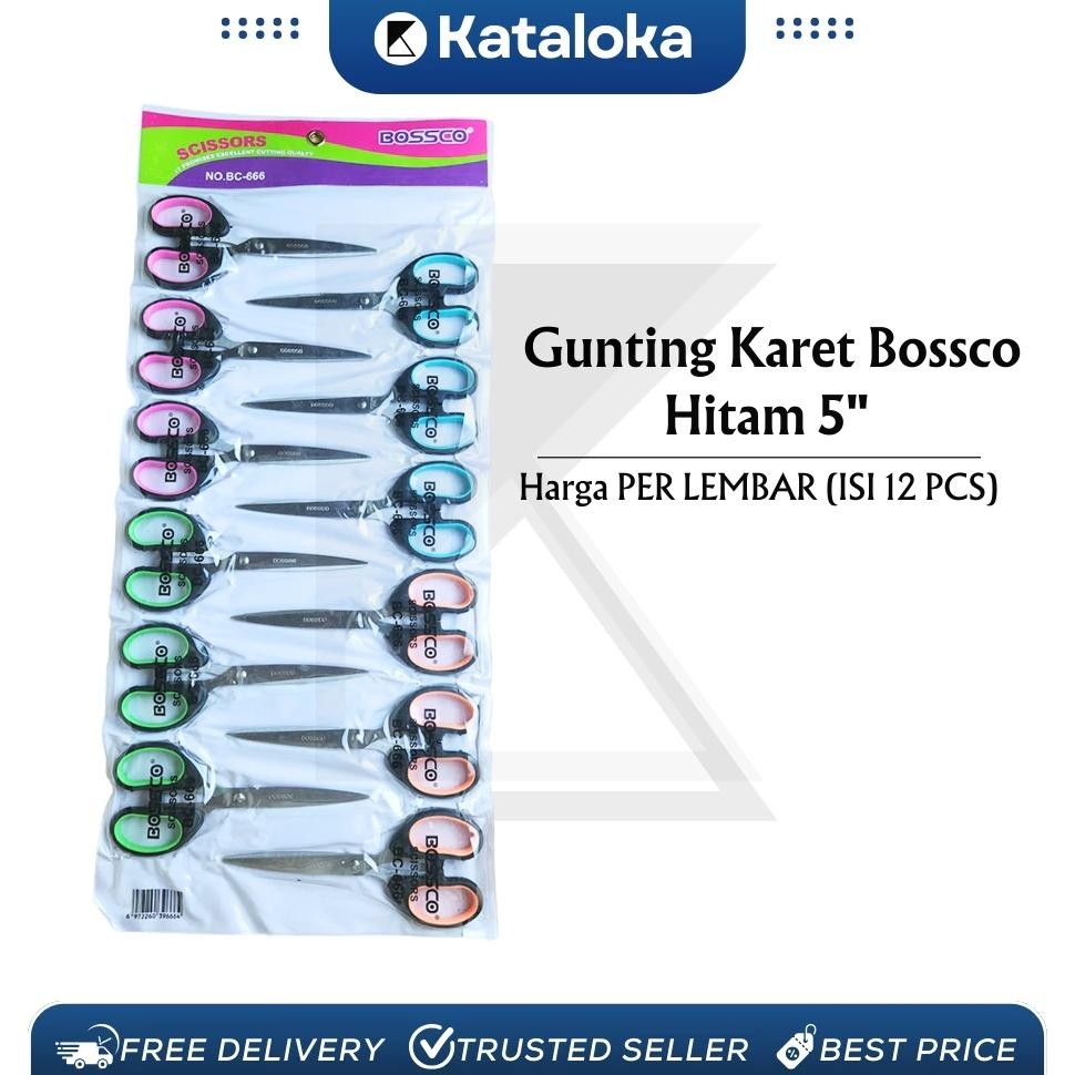 

1 lembar (12 pcs) Gunting Scissors BOSSCO 6.5 Inch BC-666 RB2