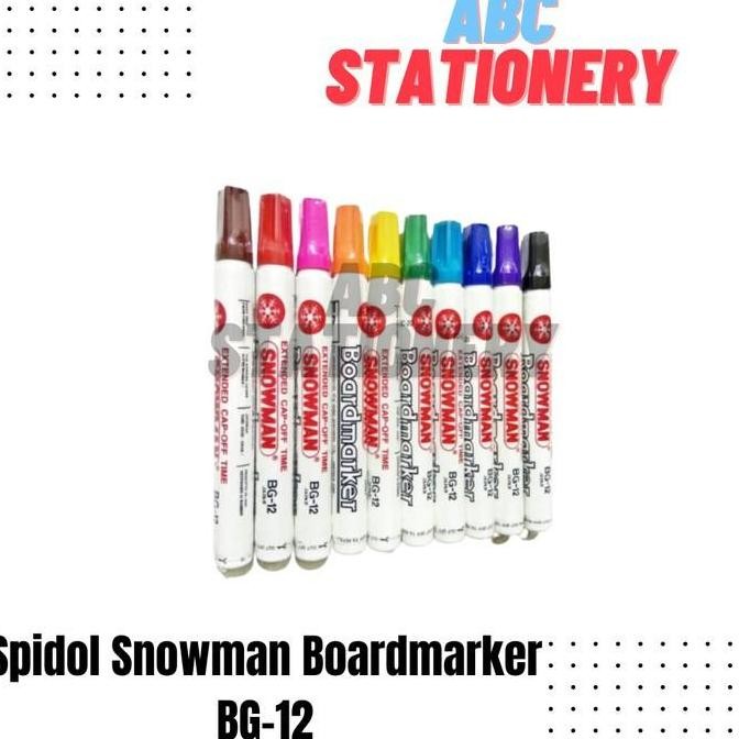 

[ SKUL ] Spidol Snowman Boardmarker BG-12 (Spidol Papan Tulis bisa dihapus)