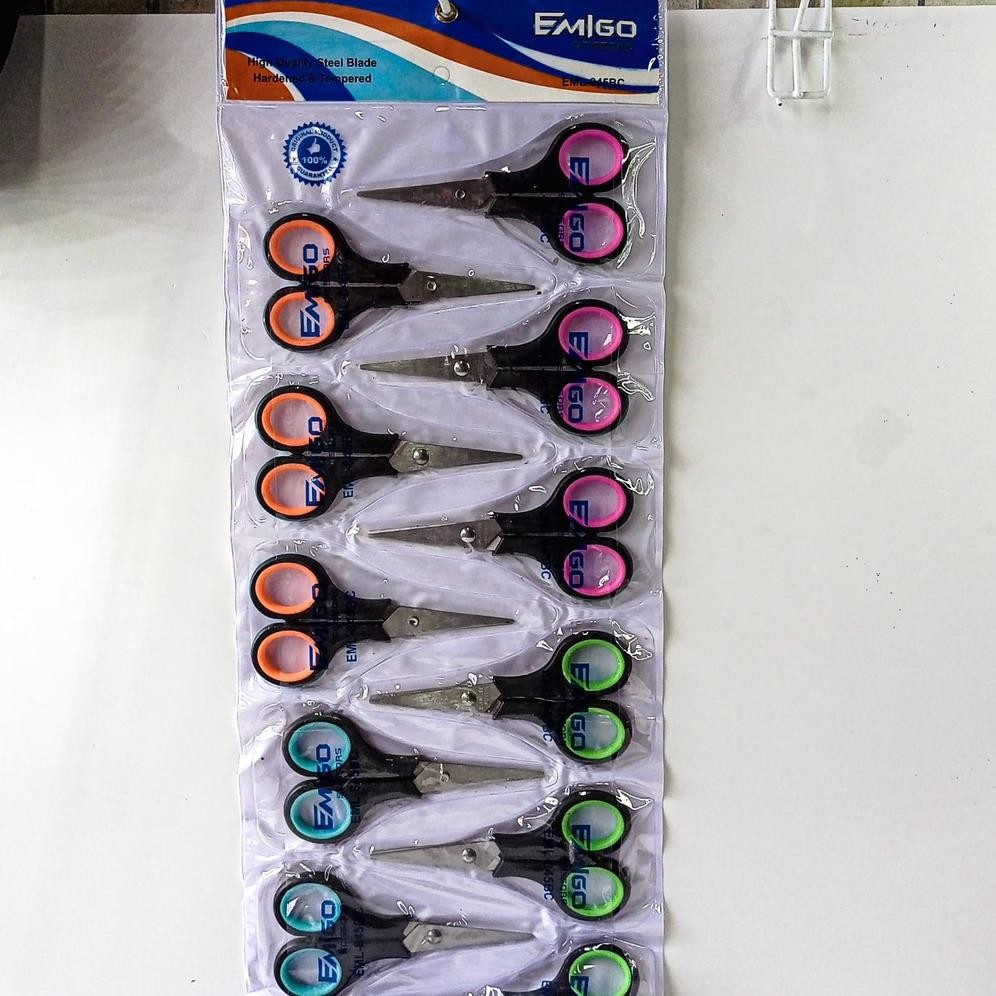 

12pcs Gunting Emigo Kecil EML-845BC Kemasan Renceng Grosir RB2