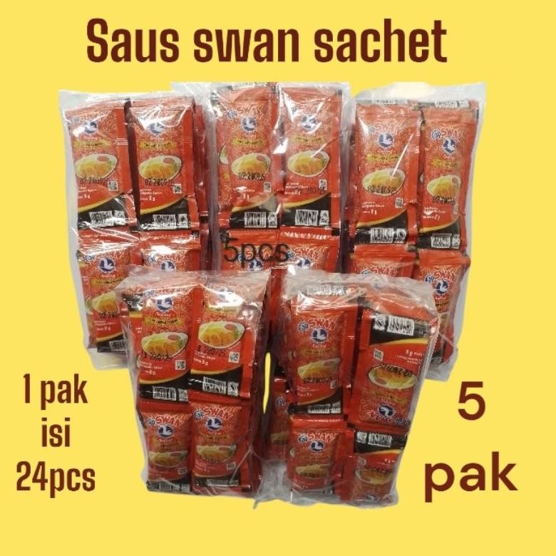 

PAKET HEMAT ( 5 Pak ) Saus Swan Sachet/ Saus Stik/Saus Fried cicken ( 1 Pak isi 24 pcs 8g ) Nugi
