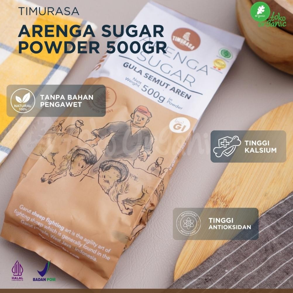 

Timurasa Arenga Sugar Powder (500gr) | Timurasa Crystal Arenga Sugar, Gula Aren Bubuk Natural, Gula Semut, Gula Kelapa Aren Premium Original Nugi