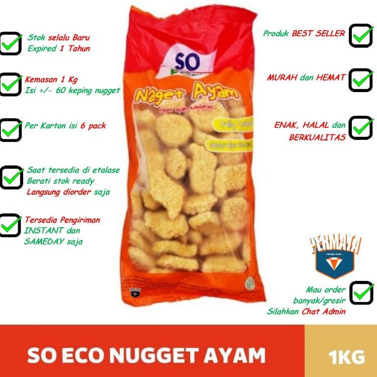 

Nugget Ayam So Eco 1 Kg Rasa Spesial Halal Nugi