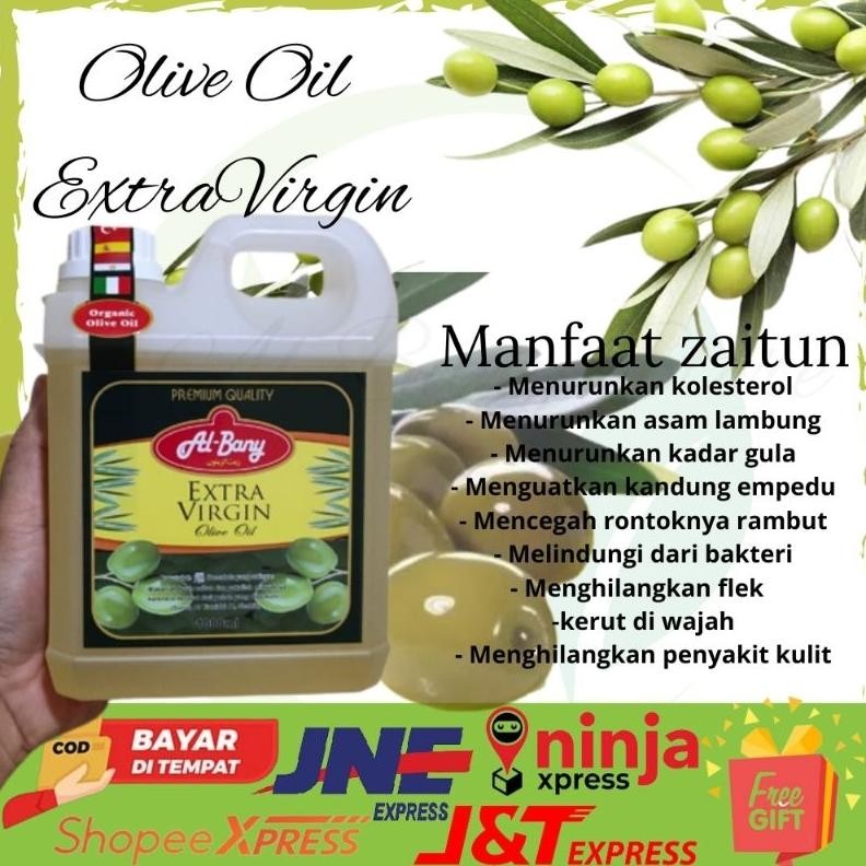 

Zaitun Olive Oil Extra Virgin Al-Bany 1000ml Anti Mikroba Nugi