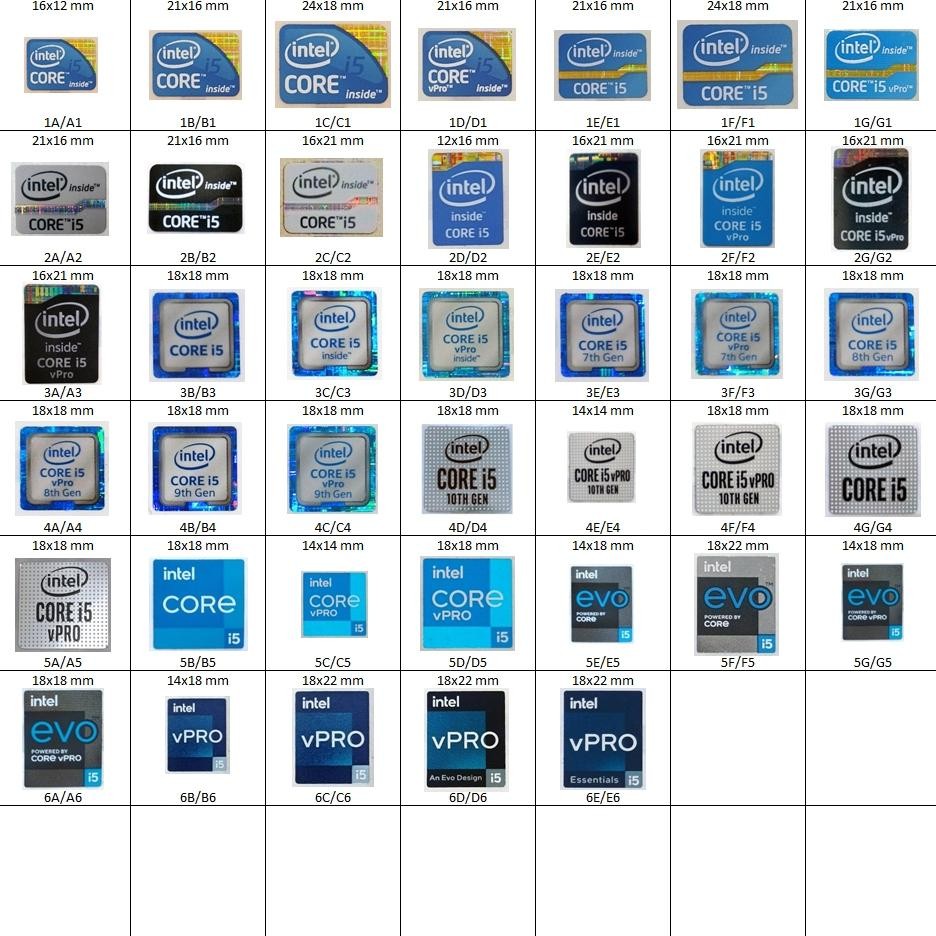 Stiker Sticker Intel Core i5 Ori Nugi